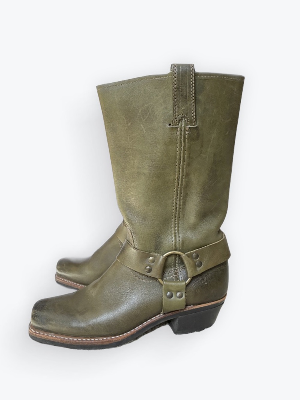 Frye Harness 12R Boots Rare Olive Green
